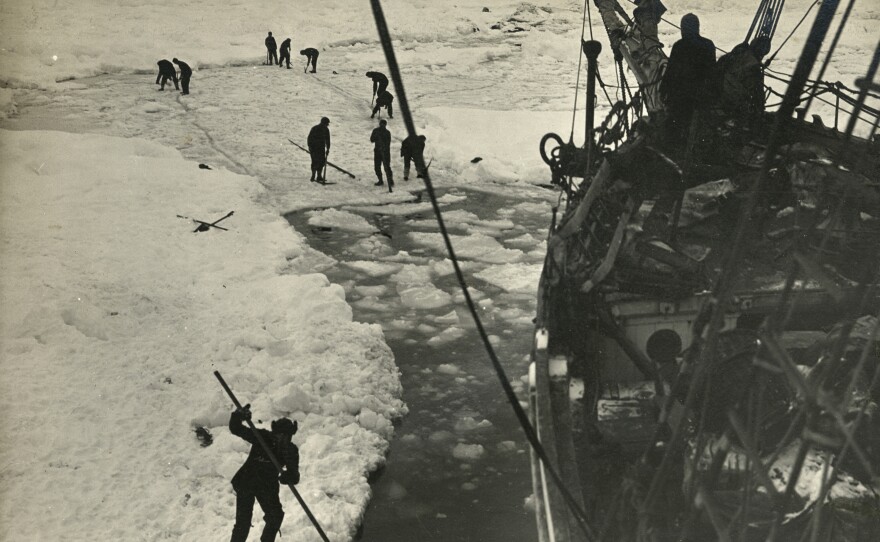 Strenuous endeavors were made to free the Endurance from the ice on Feb. 14 and Feb. 15, 1915, but were ultimately unsuccessful.