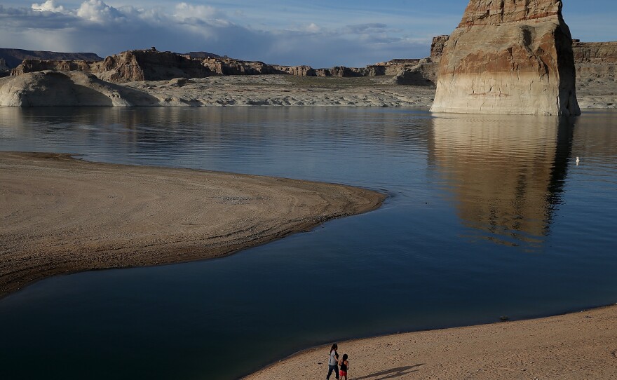 The country's two biggest reservoirs are on the Colorado River. Water levels at Lake Powell have dropped steeply during the two-decade megadrought.