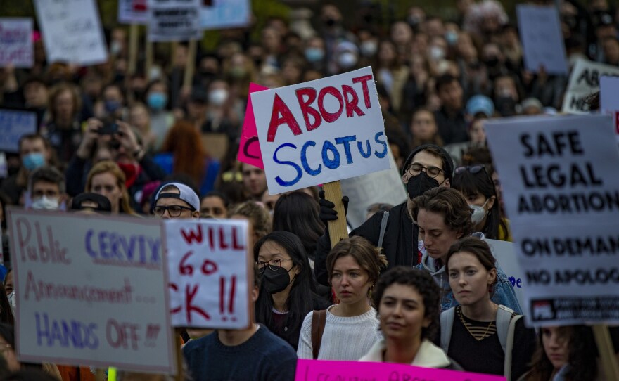 <strong>BOSTON</strong>: Thousands of protesters gather during the Defend Abortion Rights rally at the Massachusetts State House.