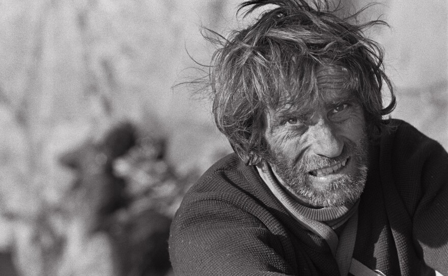 Climber Warren Harding on the last pitch of El Capitan's Dawn Wall in Yosemite National Park in 1970.