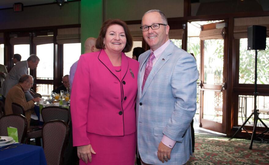 Gleason with Speaker of the California State Assembly, Toni Atkins.