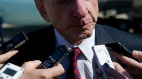 Pennsylvania Democratic Sen. Arlen Specter, shown in March, is in a tight contest with Rep. Joe Sestak after switching parties last year.