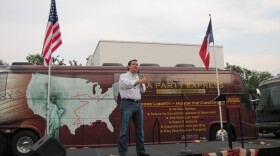 U.S. Senate candidate Ted Cruz speaks at a Tea Party Express national bus tour stop in San Antonio. 
