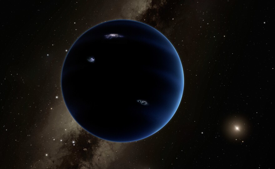 Artist conception of undiscovered planet, dubbed Planet 9.