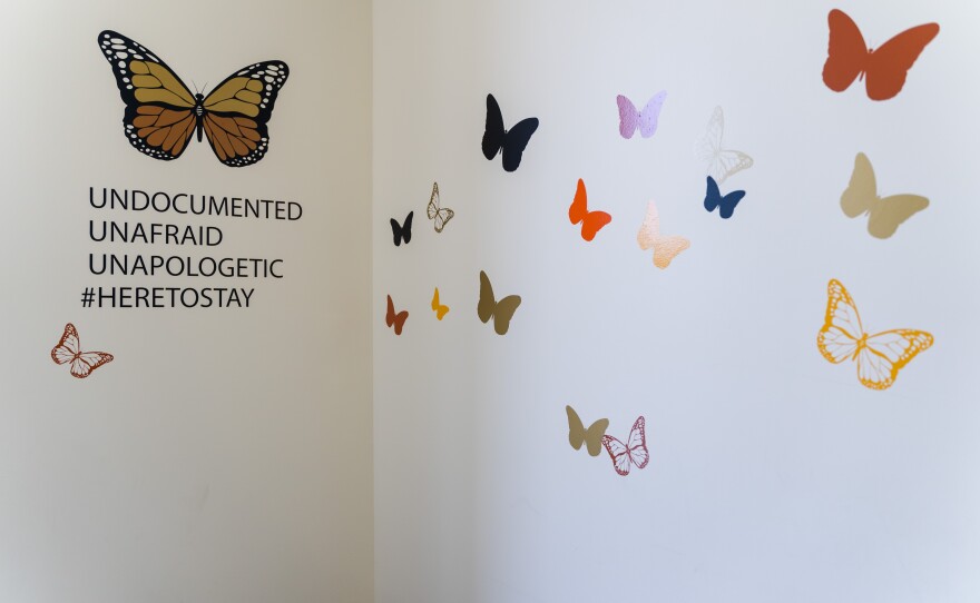 Migrating butterflies decorate the new center, symbolic of the students who have immigrated to San Diego County from other countries for a better life and education, December 7, 2021