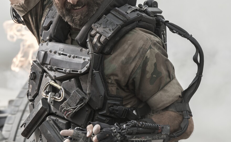 Sharlto Copley as a crazed mercenary/agent in "Elysium."