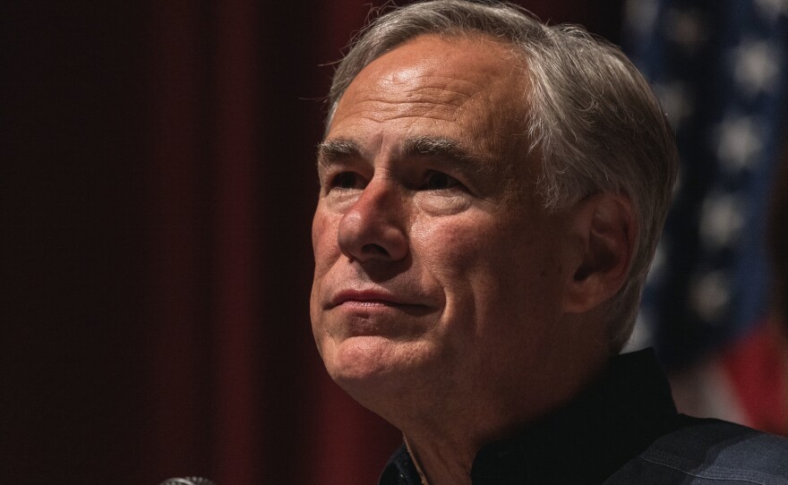 Texas Gov. Greg Abbott speaks during a press conference on May 25 in Uvalde, Texas.