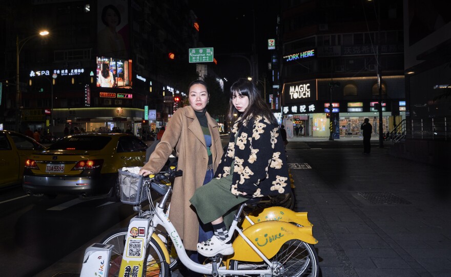 Vickie Wang (left) is from Taipei, Taiwan, and Jamie Wang is from Shanghai, China.