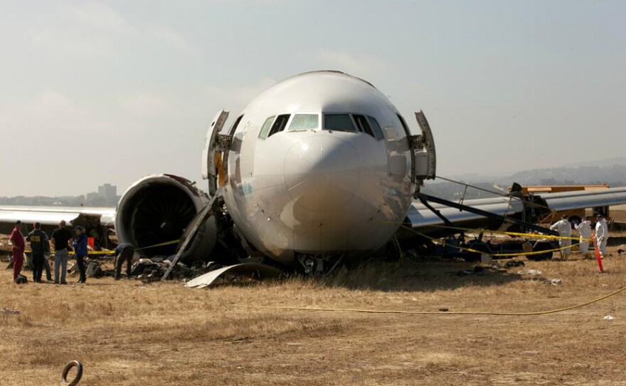 An image provided by the NTSB shows the nose section of Asiana Airline Flight 214, a Boeing 777, at the San Francisco airport where it crash-landed Saturday.