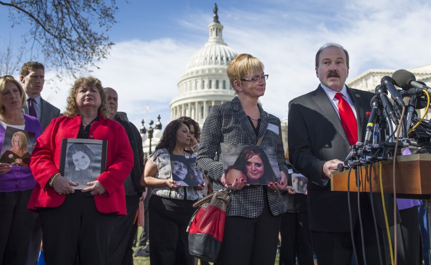 As members of Congress prepared to hear testimony from GM's CEO Tuesday, Ken and Jayne Rimer, whose daughter, Natasha Weigel, died in the crash of a 2005 Chevy Cobalt, spoke at a news conference held by family members of deceased drivers.