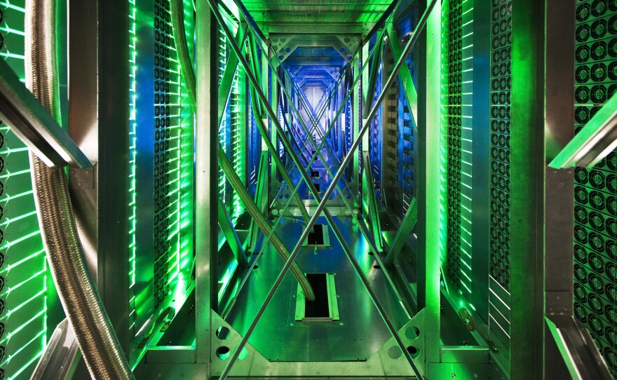 A Google data center in Oklahoma is shown. Google recently slashed prices for its cloud services; Amazon responded by cutting its cloud prices.