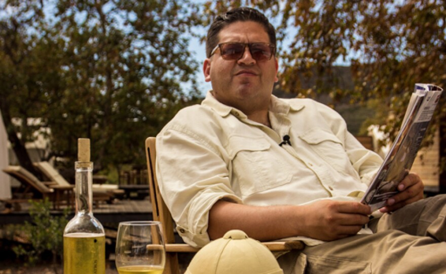 Host Jorge Meraz relaxing at Cuatro Cuatros, Ensenada, Baja Calif., Mexico.