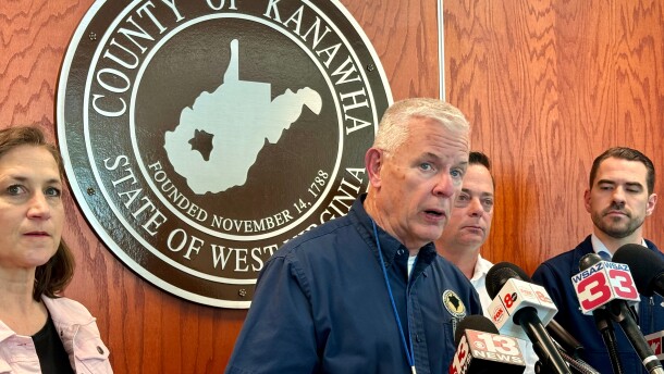 Kanawha County Commission Emergency Management Director C.W. Sigman speaks at a news conference Wednesday in Charleston, W.Va.