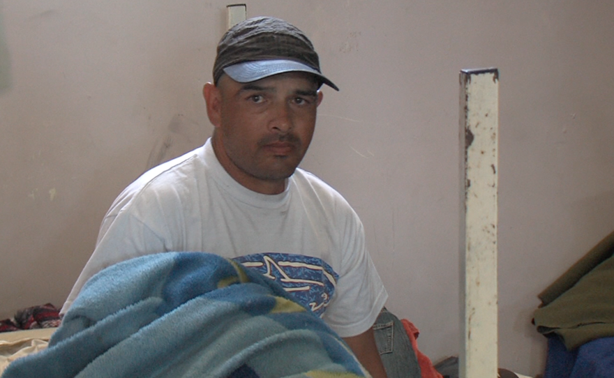 A resident at the Tijuana rehabilitation center DAR sits on his bed, May 1, 2015. 