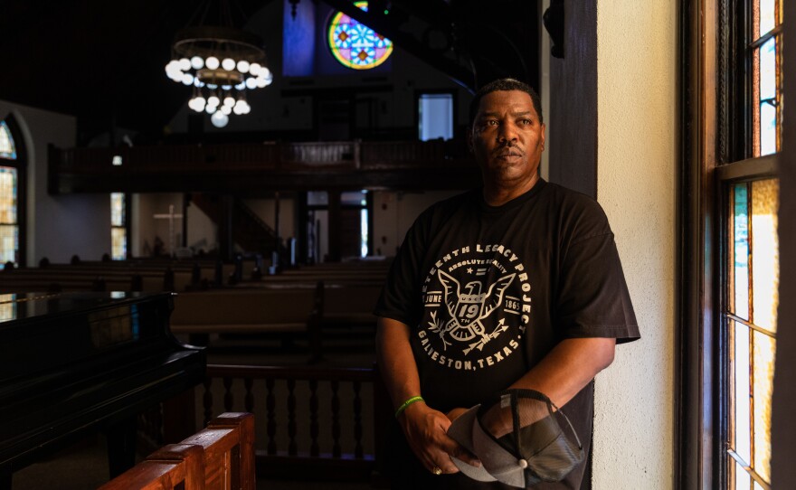 Sam Collins poses for a portrait at Reedy Chapel-AME Church.