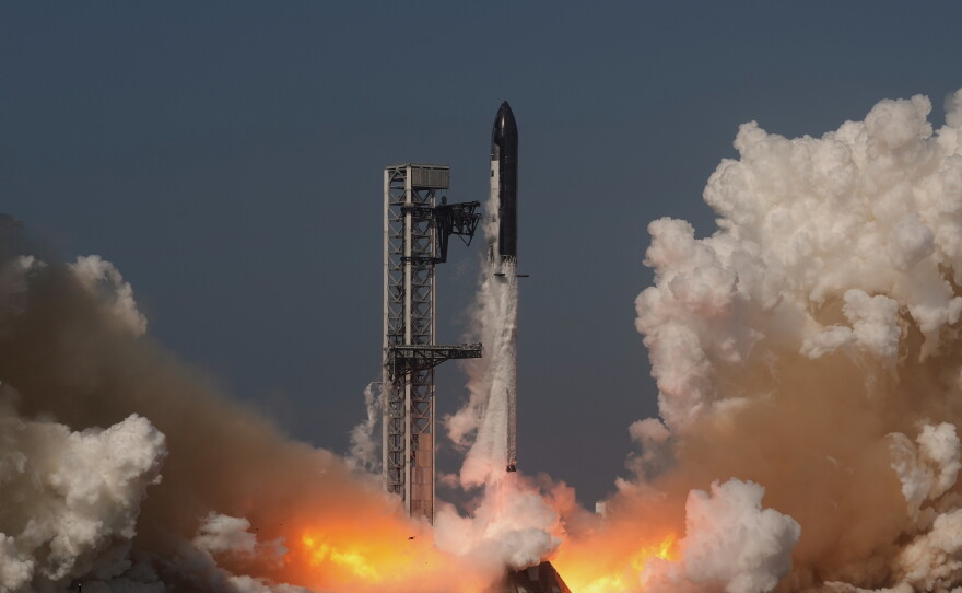 SpaceX's mega-rocket Starship makes a test flight from Starbase, Texas, on May 22.