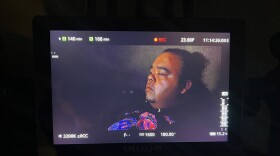 San Diego rap artist "Big June" sits for an interview for "The California Story" in this undated photograph.