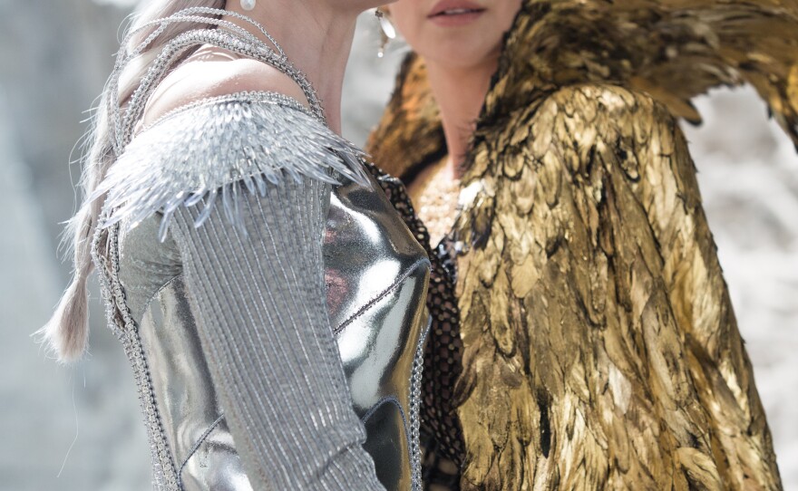 Atwood designed the costumes for the 2012 film <em>Snow White and the Huntsman</em> as well as the 2016 <em>The Huntsman: Winter's War </em>(above), which stars Emily Blunt as Queen Freya (left) and Charlize Theron as Queen Ravenna.