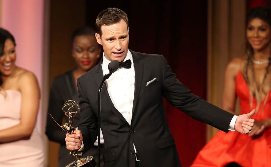 Mike Richards, accepting a Daytime Emmy Award for outstanding game show for "The Price is Right" in 2016.