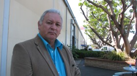Mel Vernon, Captain of the San Luis Rey Band, outside the County Planning Commission Offices. Oct 7th, 2011.