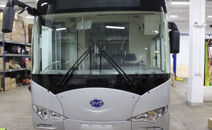 BYD's K9 electric bus can run for 155 miles on a single charge.