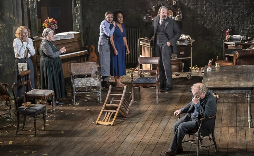 Dearbhla Molloy, Anna Calder Marshall, Aimee Lou Wood, Rosalind Eleazar, Roger Allam, and Toby Jones in "Uncle Vanya."