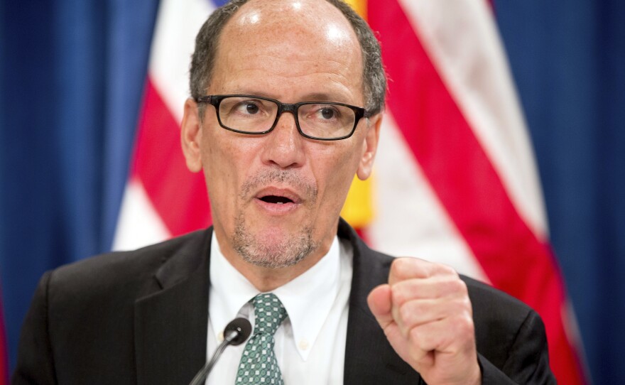 Labor Secretary Thomas Perez, pictured earlier this year, says $5 million will be distributed to job programs for people recently released from jail.