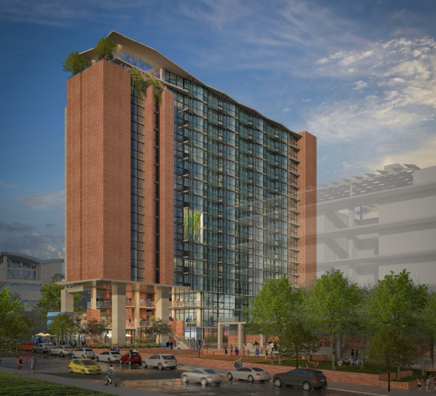 A rendering of the proposed 16 story residential high-rise adjacent to San Diego City College, San Diego, CA, March 10, 2022