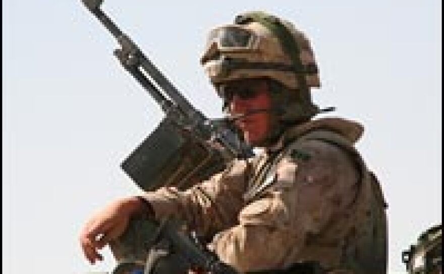 A Canadian soldier, part of NATO forces on patrol in Afghanistan.