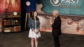Dr. Daniel Amen (right) with participant on the set of "Feel Better Fast and Make It Last."