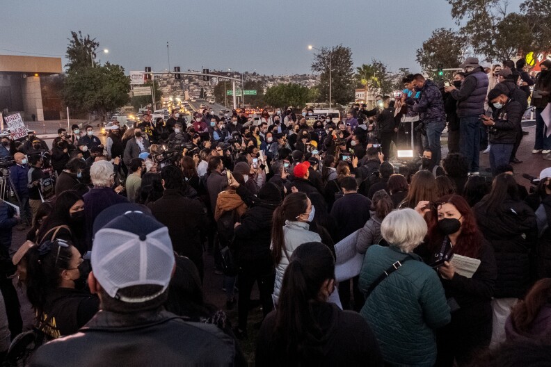 Hundreds came out in Tijuana and across Mexico to demand the killings of Mexican journalists be stopped, January 25, 2022.