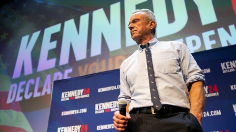 Robert F. Kennedy Jr. attends a rally during his presidential campaign at the Fox Theater in Tucson, Ariz., Feb. 5, 2024.