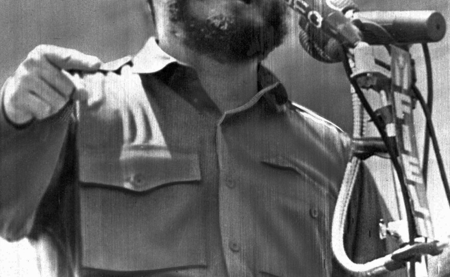 Castro, speaking in Havana on April 16, 1961. A day later, a force of Cuban exiles — trained, financed and commanded by the CIA — land at Playa Giron in the Bay of Pigs, hoping to incite a popular uprising against Castro's government.