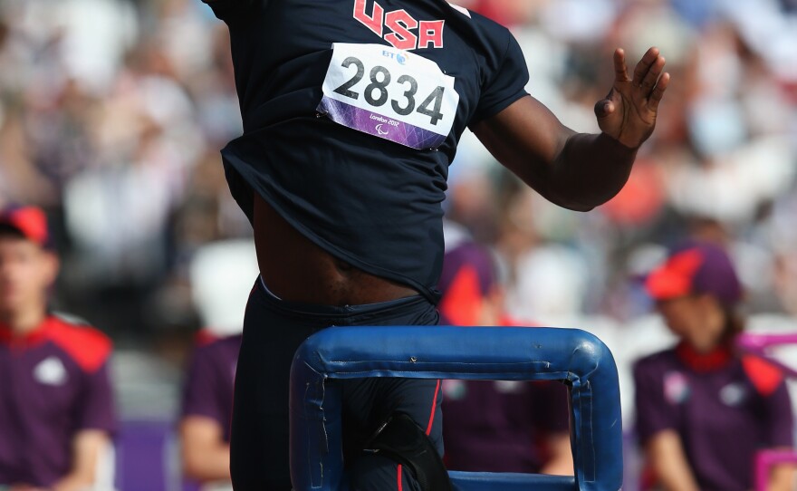 Dennis Ogbe competes in the Paralympics. He was a gold medalist in shot put and discus in 2012.
