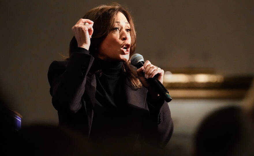 Former Vice President Kamala Harris speaks at Women for Crowley event Monday, Oct. 26, 2026, in Milwaukee.