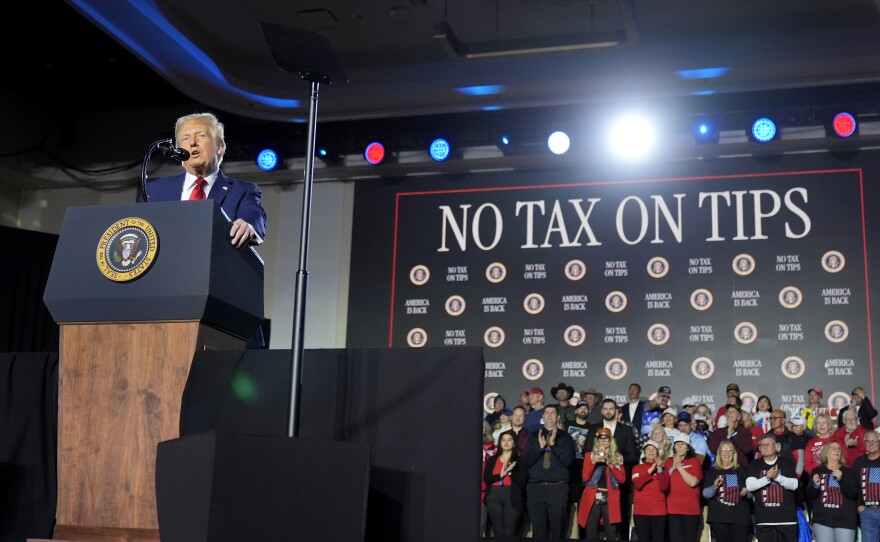 President Trump speaks about the economy during an event at the Circa Resort and Casino in Las Vegas on Jan. 25, 2025.