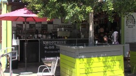 A coffee shop at Quartyard, a temporary park in San Diego's East Village, May 18, 2017.