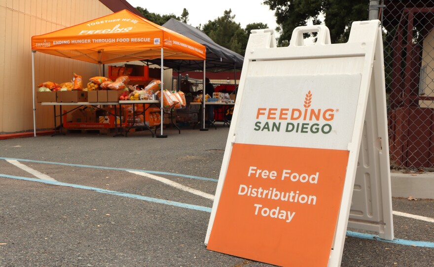 Feeding San Diego puts on a school food pantry at Clover Flat Elementary School on Monday, May 5, 2025.