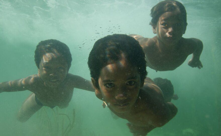 Badjao children in the South Philippines are freedivers from an early age.