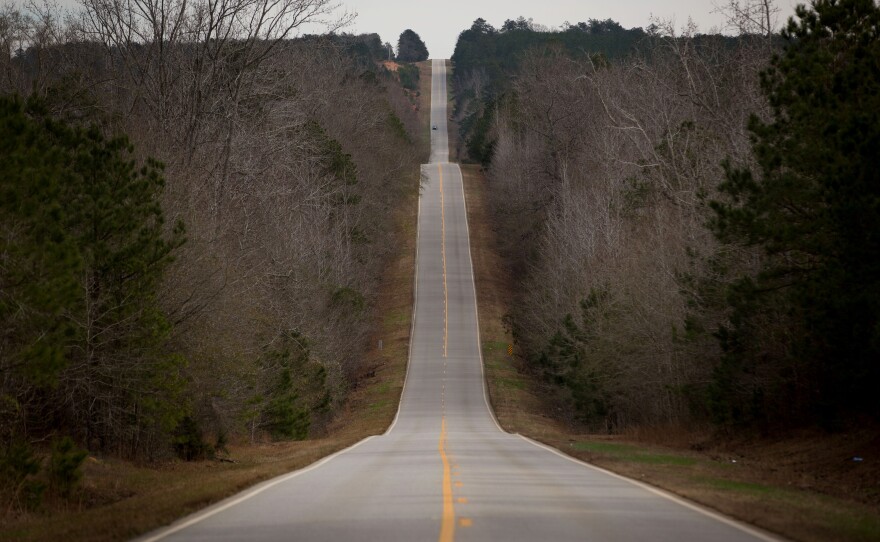 Georgia Highway 27 cuts through rural Stewart County, a few miles outside Lumpkin, Ga.