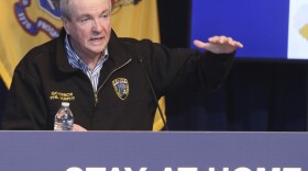 New Jersey Gov. Phil Murphy holds a news conference regarding the COVID-19 cases at the War Memorial in Trenton, N.J. on Saturday, April 11, 2020. 