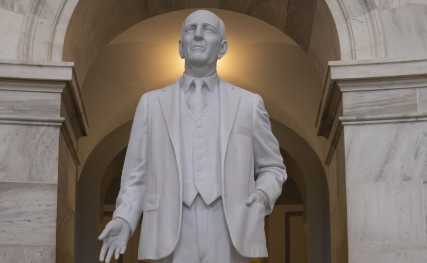 A statue of Sen. Richard Russell  stands in the rotunda of a Senate office building named after him.