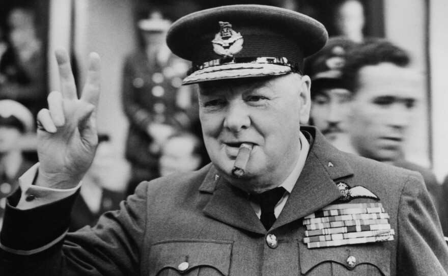 Winston Churchill opens the new headquarters of a Royal Auxiliary Air Force squadron at Croydon in 1948.