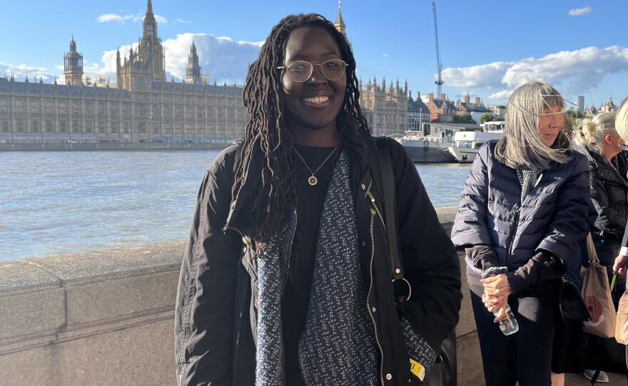 Heather Labanya, 39, joined the queue at 7 a.m. on Friday. Some nine hours later, she spoke to NPR about how she reconciles the queen's legacy with that of the British Empire.