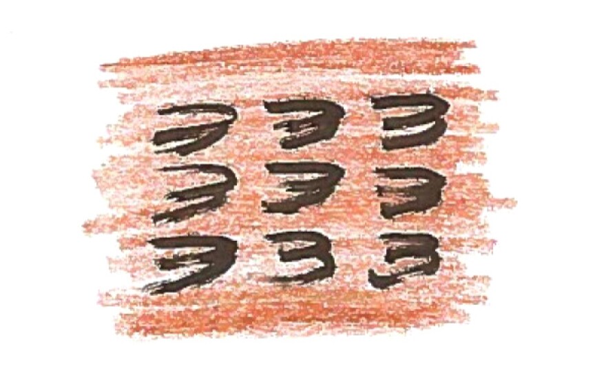 Illustration of triglycerides sitting loosely inside chocolate