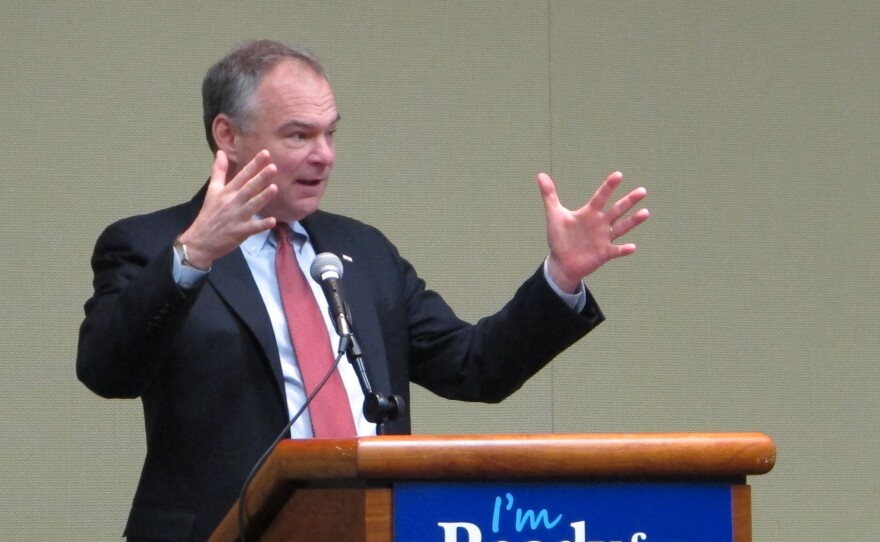 Sen. Tim Kaine, D-Va., was an early endorser of Hillary Clinton's Here, he's giving a speech supporting her potential candidacy back in 2014.