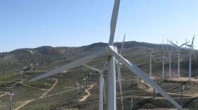 Wind turbines at Oak Creek Energy Systems Wind Farm in Mojave, California.
