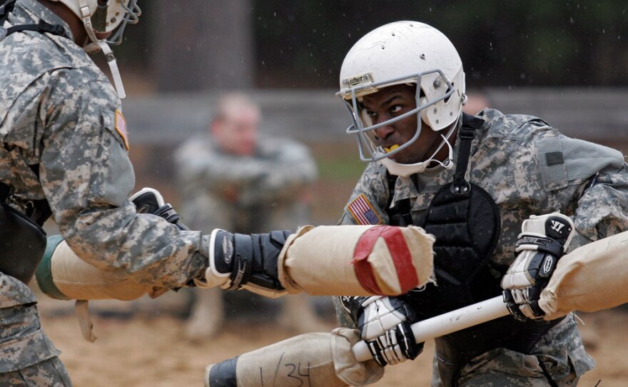 Pugil stick training at Fort Jackson in Columbia, S.C., is part of the Army's overhauled basic training program.