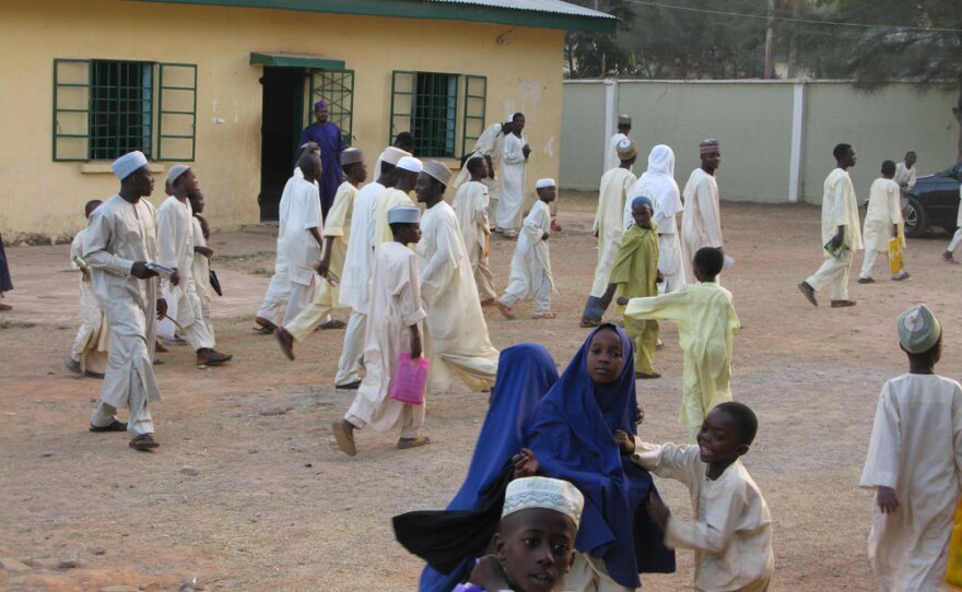 Children in the courtyard of the Rabiatu Mutallab Institute for Arabic and Islamic Studies, a religious school in Kaduna, Nigeria. Umar Farouk Abdulmutallab, accused of the Christmas Day bombing attempt, studied at the school, which is named for his grandparents and funded by his father.