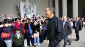 <strong>Well, Since It's Open</strong>: President Obama paid a surprise visit to the Lincoln Memorial on Saturday, after a last-gasp deal prevented a government shutdown. But Democrats and Republicans will have to resolve even larger budget issues in the coming months.